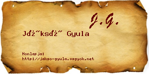 Jáksó Gyula névjegykártya