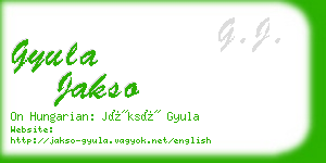 gyula jakso business card